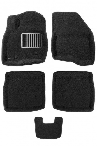 Коврики в салон Ford Explorer (U502) 2010-2016, 3D ткань Euromat LUX, Черный, для V-3,5  Арт. EM3D-002217