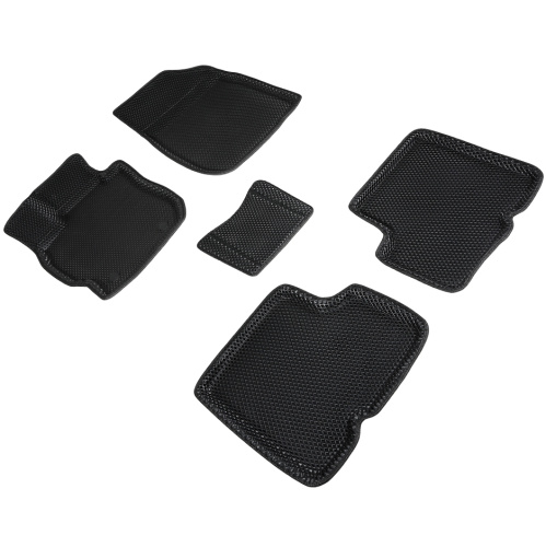 Коврики в салон Nissan Almera (G15) 2012-2018, 3D EVA Seintex "ромб", Черный, Арт. 95234