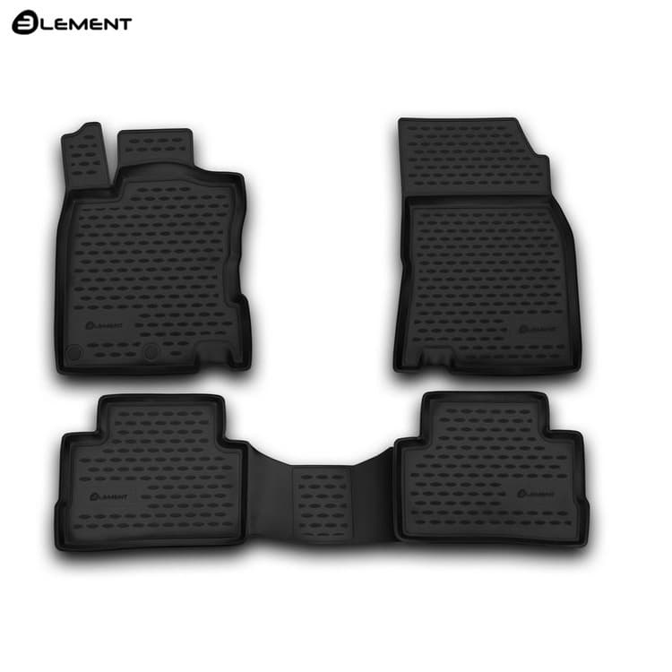Коврики в салон Nissan Qashqai (J11) 2013-2019, полиуретан Element, Черный, японская сборка до 2016 Арт. CARNIS00041