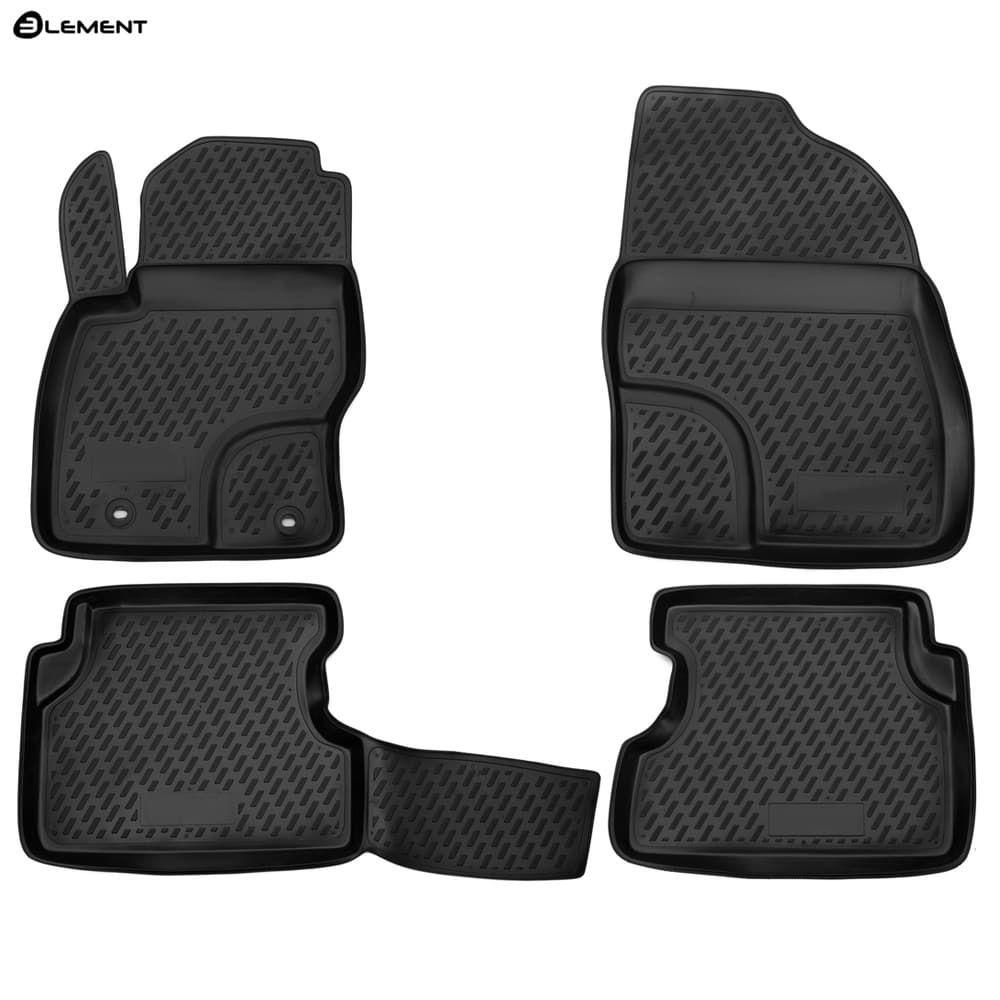 Коврики в салон Ford Focus  2004-2008 Хэтчбэк 3 дв., полиуретан Element, Черный, Арт. s000.5