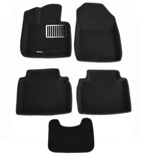 Коврики в салон Hyundai Tucson (NX4) 2020-, 3D ткань Euromat LUX, Черный, Арт. EM3D002711