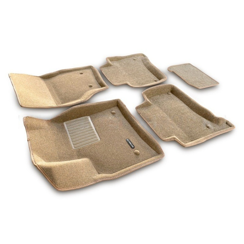 Коврики в салон Volkswagen Touareg  2002-2007, 3D ткань Euromat Business, Бежевый, Арт. EMC3D004100T
