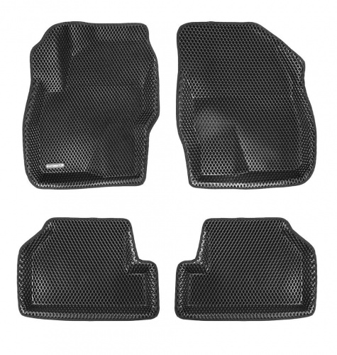 Коврики в салон Ford Focus  2004-2008 Хэтчбэк 3 дв., 3D EVA Euromat, Черный, Арт. EM3DEVA002214