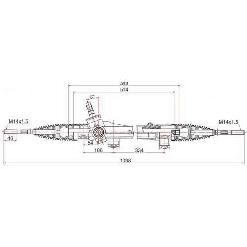 Рейка рулевая  Toyota Corolla (E120/E130) 2000-2004 Универсал электрическая шток D=14 LHD,  Арт. ST4551002050