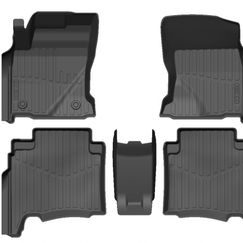 Коврики в салон Toyota Fortuner  2015-2020, резина 3D SRTK Premium, Черный, Арт. PR.TY.FOR.15G.02X82