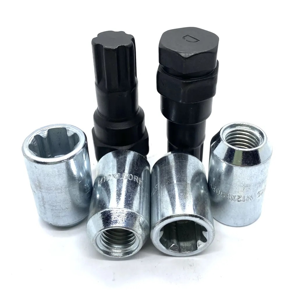 Гайки секретные M12x1.5 Конус h-32мм открытая, Хром, Ключ 17-19, Арт. 206445(Starleks)-2Key