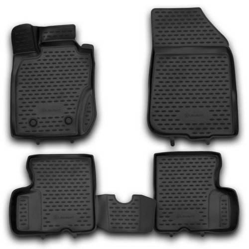 Коврики в салон Renault Duster  2010-2015, полиуретан 3D Element, Черный, 4WD Арт. NLC.3D.41.28.210kh