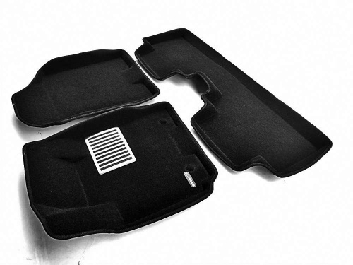 Коврики в салон Hyundai Tucson (JM) 2004-2010, 3D ткань Euromat LUX, Черный, Арт. EM3D002720