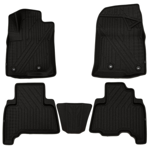 Коврики в салон Lexus GX 460 2013-2019 FL1, полиуретан 3D KVEST с черным кантом, Черный, Арт. KVESTLEX00004K