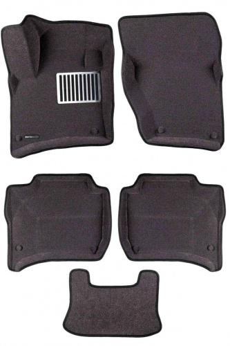 Коврики в салон Volkswagen Touareg  2010-2014, 3D ткань Euromat LUX, Серый, Арт. EM3D004101G