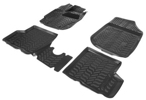 Коврики в салон Renault Duster  2015-2020 FL, полиуретан AutoFlex, Черный, Арт. 9470101