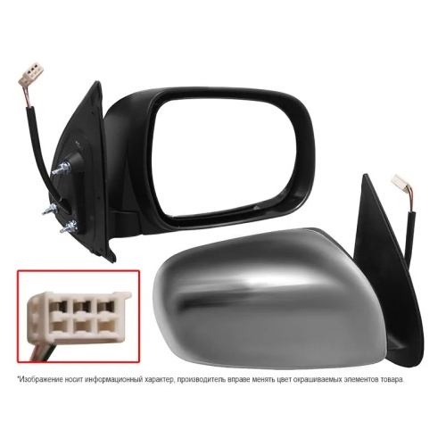Зеркало боковое  Toyota Fortuner I 2005-2015 Рег-ка/3конт/хром, справа (R) Арт. ST160078