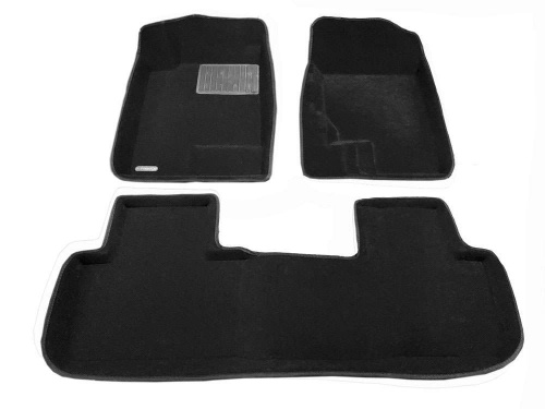 Коврики в салон Haval F7  2019-2022, 3D ткань Euromat Business, Черный, Арт. EMC3D-001404