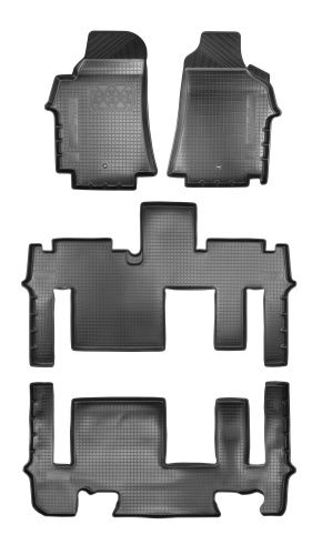 Коврики в салон Hyundai H1  2007-2015, полиуретан Norplast, Черный, 4 шт. на 3 ряда Арт. NPA00C31170