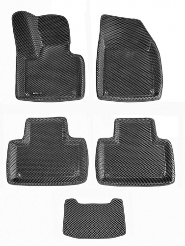 Коврики в салон Volvo XC90  2014-2019, 3D EVA Euromat, Черный, Арт. EM3DEVA005509