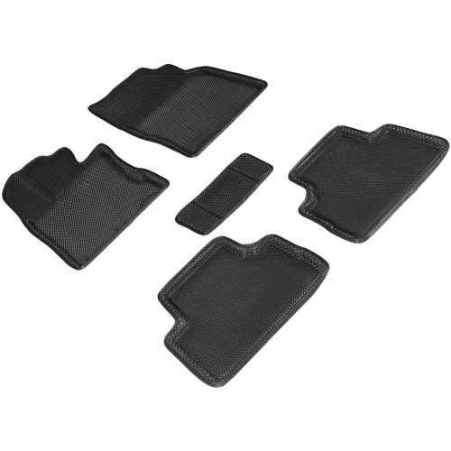 Коврики в салон Nissan Qashqai (J11) 2013-2019, 3D EVA Seintex "сота", Черный, Арт. 97245