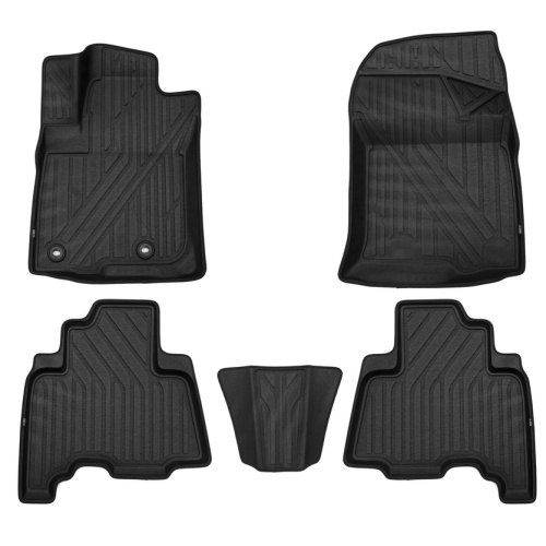 Коврики в салон Toyota Land Cruiser Prado (J150) 2013-2017 FL1 3 дв., полиуретан 3D KVEST с серым кантом, Черный, Арт. KVESTTYT00002K1
