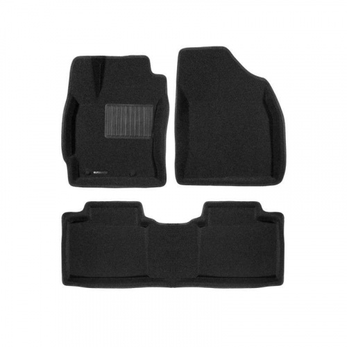 Коврики в салон Toyota Corolla (E160/E170) 2012-2016 Универсал, 3D ткань Euromat Business, Черный, Арт. EMC3D005128
