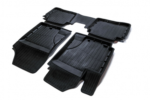 Коврики в салон Hyundai Solaris 2010-2014 Седан, резина 3D SRTK Premium, Черный, Арт. PR.HY.SOL.10G.02030