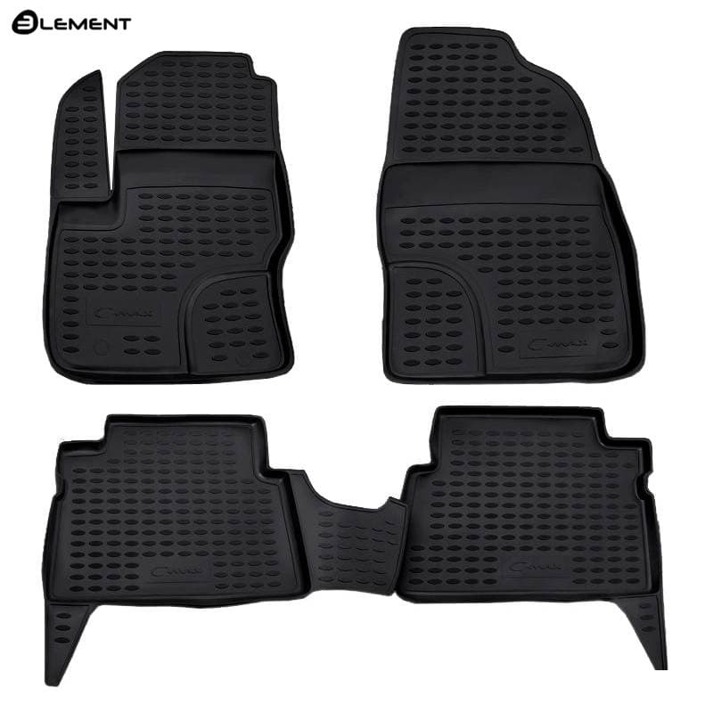 Коврики в салон Ford C-MAX (Mk1) 2003-2007, полиуретан Element, Черный, крепёж под люверс Арт. NLC.16.07.210