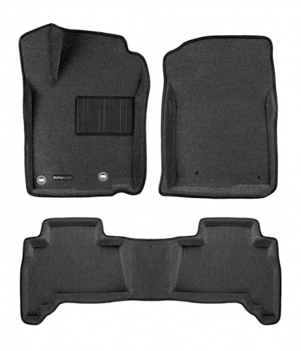 Коврики в салон Toyota Land Cruiser Prado (J150) 2013-2017 FL1 5 дв., 3D ткань Euromat Business, Серый, Арт. EMC3D005120G