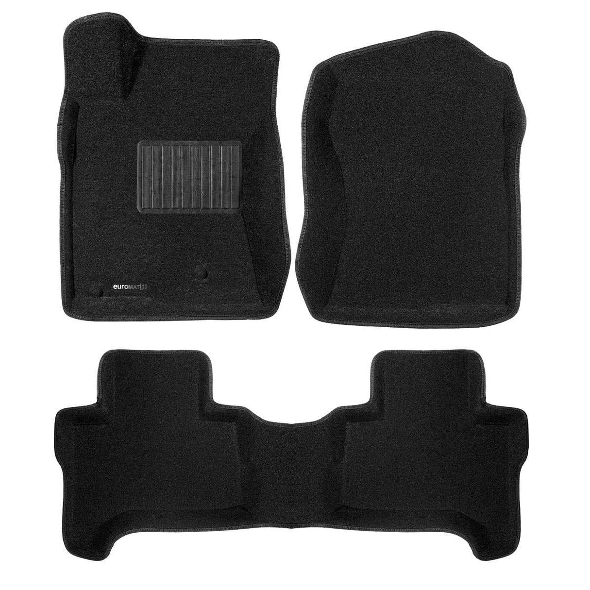 Коврики в салон Toyota Land Cruiser Prado (J120) 2002-2007 5 дв., 3D ткань Euromat Business, Черный, Арт. EMC3D-005121