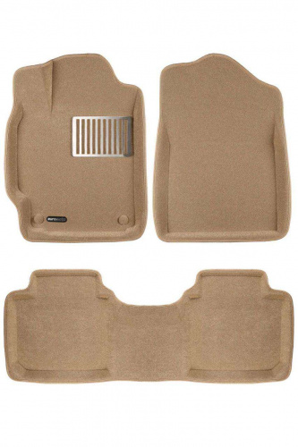 Коврики в салон Toyota Camry (XV50) 2011-2014, 3D ткань Euromat LUX, Бежевый, Арт. EM3D005104T