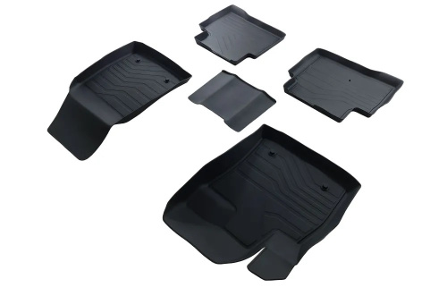 Коврики в салон Geely Tugella  2020-2023, резина 3D SRTK Premium, Черный, Арт. PRGETU20G07004