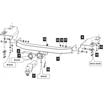 Фаркоп Toyota Land Cruiser 200 2007-2012 BALTEX Арт. 249452