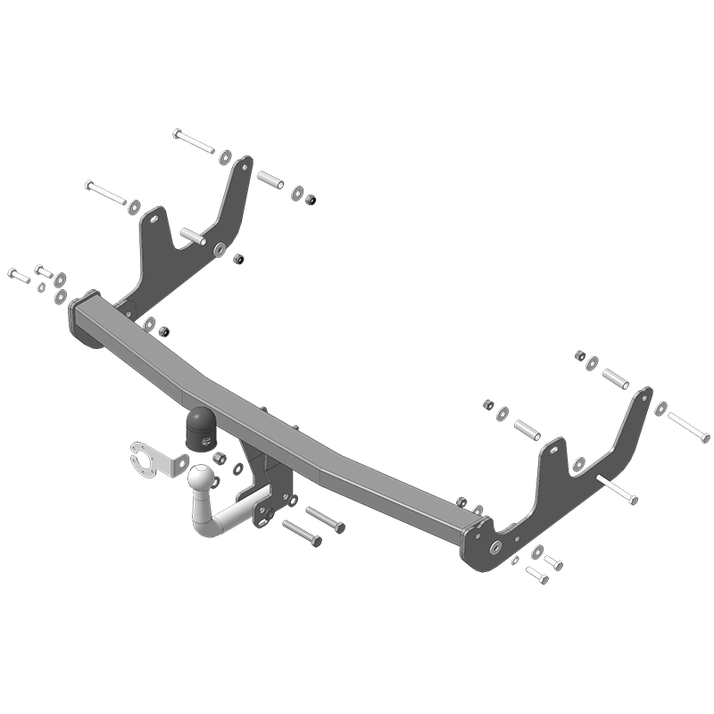 Фаркоп Renault Sandero II Stepway 2013-2018 Оцинкованный шар, V-1.4, 1.6 MOTODOR Арт. R104A