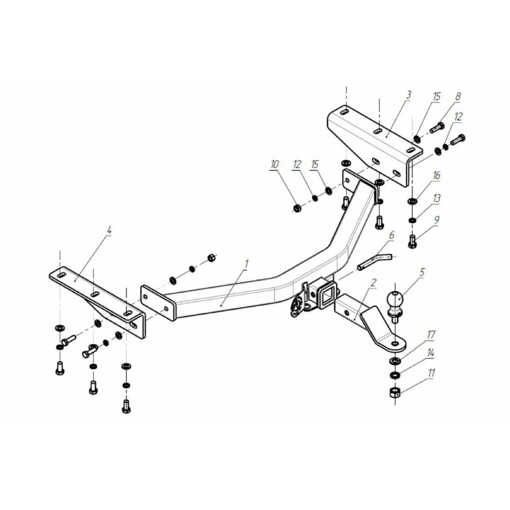 Фаркоп Acura MDX (YD3/YD4) 2013-2016 E с антистуком БИЗОН Арт. FA0858EAK