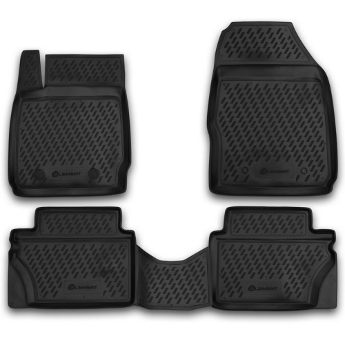 Коврики в салон Ford Fiesta (MK6) 2008-2012 5 дв., полиуретан Element, Черный, Арт. s000.18