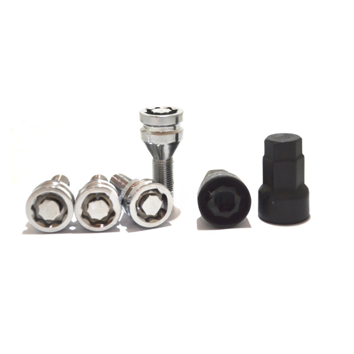 Секретные болты M14x1.25 Конус L-28мм Хром, Ключ 17-19, Арт. 675110KK-2Key(RU)