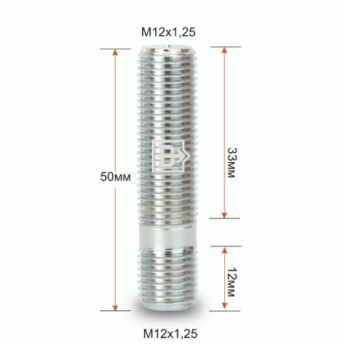 Шпилька рез. PRBB50 M12X1,25X50мм Хром вход М12х1,25 выход М12х1,25