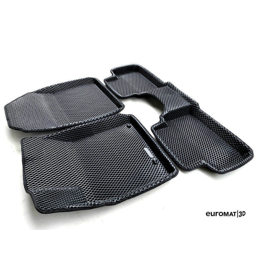 Коврики в салон Nissan Qashqai (J11) 2013-2019, 3D EVA Euromat, Черный, для а/м до 2016 г.в. (Анг. Сборка) Арт. EM3DEVA003700