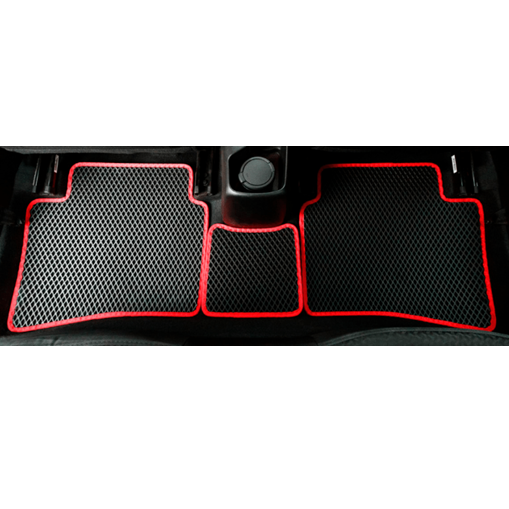 Коврики в салон Audi A4 (B8) 2007-2012 Седан, EVA Автопилот красный кант, Черный, Арт. 95262DC