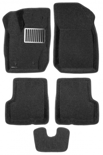 Коврики в салон Renault Duster  2010-2015, 3D ткань Euromat LUX, Черный, Арт. EM3D004200