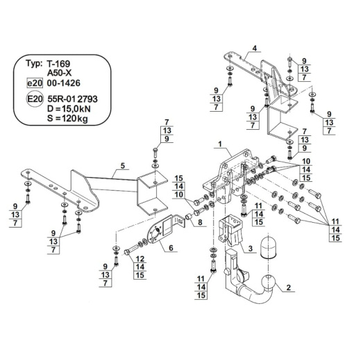 Фаркоп Toyota Land Cruiser Prado (J150) 2009-2013 5 дв. Steinhof Арт. T169