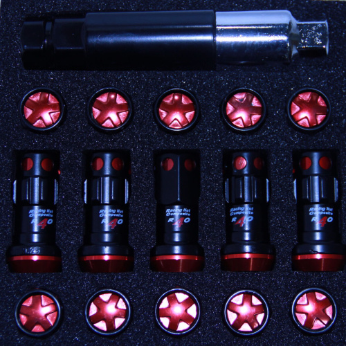 Комплект гаек M12x1.5 Конус h-45мм закрытая, Черный, Спец Ключ, Арт. M881HRD