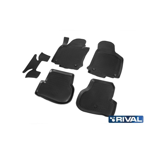 Коврики в салон Skoda Octavia (A5) 2004-2009 Универсал, полиуретан Rival, Черный, Арт. 15101002