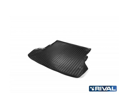Коврик в багажник Kia Rio  2011-2015 Седан, полиуретан Rival, Черный, Арт. 12803003