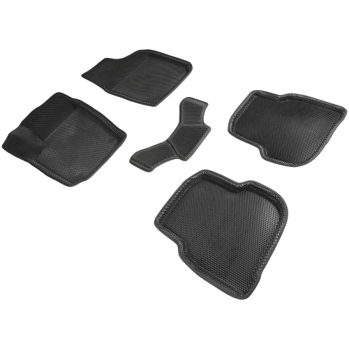 Коврики в салон Volkswagen Polo  2009-2015 3 дв., 3D EVA Seintex "сота", Черный, Арт. 95245