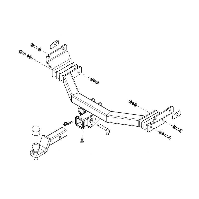 Фаркоп Jeep Grand Cherokee IV (WK2) 2013-2023 FL оцинкованный TCC Арт. TCU00120N