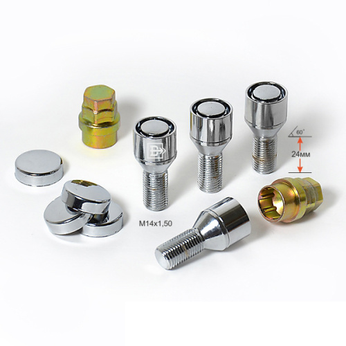 Секретные болты M14x1.5 Конус L-24мм Хром, Ключ 17-19, Арт. 374093X2