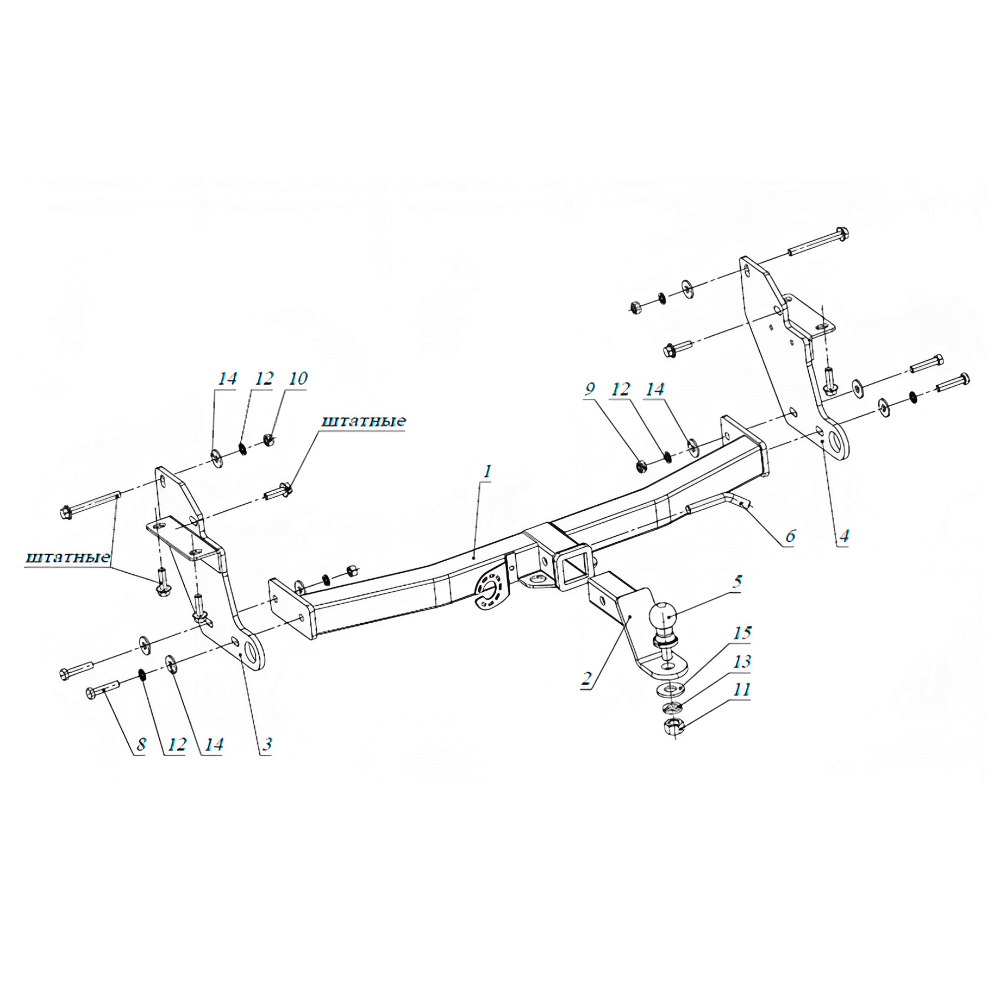 Фаркоп Mitsubishi Pajero IV 2006-2011 5 дв. с хром.накладкой (с антистуком) БИЗОН Арт. FA 0978-E(N)AK