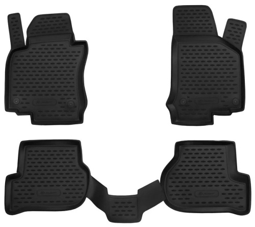 Коврики в салон Volkswagen Golf  2008-2013 3 дв., полиуретан 3D Element, Черный, Арт. NLC.3D.51.26.210kh