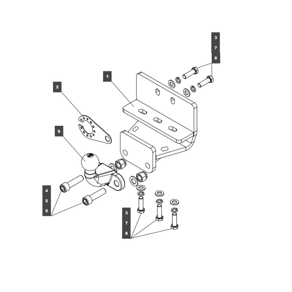 Фаркоп Toyota Land Cruiser 300 2021- BALTEX Арт. 249470