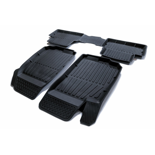 Коврики в салон Chevrolet Aveo (T300) 2011-2020 5 дв., резина 3D SRTK Premium, Черный, Арт. PR.CH.AV.12G.02X44