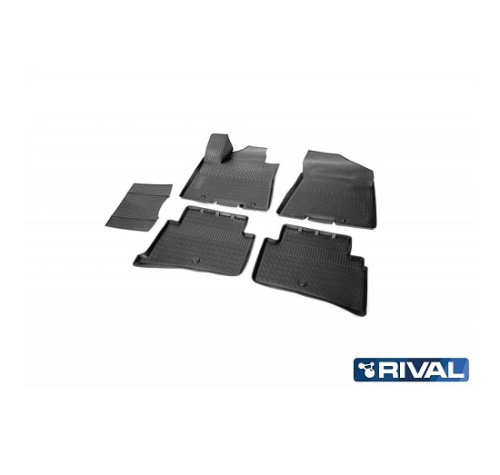 Коврики в салон Kia Sportage QL 2015-2018, полиуретан 3D Rival, Черный, Арт. 12805003