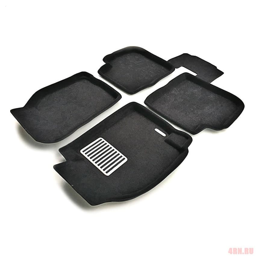 Коврики в салон Mitsubishi Lancer 10 2007-2010 Седан, 3D ткань Euromat Business, Черный, Арт. EMC3D-003606